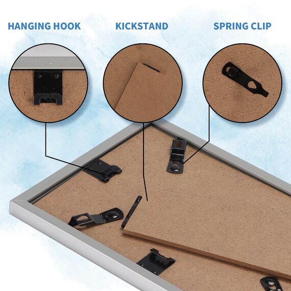 Hoikwo 18 Stück Bilderrahmen 10x15 cm, Silber Fotorahmen Collage Set für Wohnzimmer Schlafzimmer Kinderzimmer Büro Treppenhaus Flur, Wand- oder Tischaufsteller