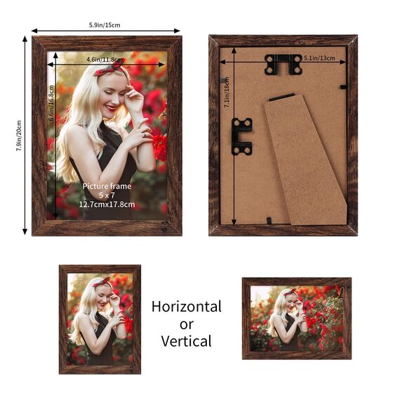 EYMPEU Bilderrahmen 13x18 CM 18er-Set, MDF Bilderrahmen für Wand und Tisch, geeignet für den Einsatz in Büros und Wohnungen, Dunkelbraun