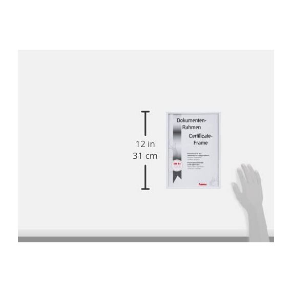 Hama Bilderrahmen Sevilla DIN A4 (21 x 29,7 cm) mit Papier-Passepartout 15 x 20 cm, hochwertiges Glas, Kunststoff Rahmen, zum Aufhängen, weiß (Packung mit 2)