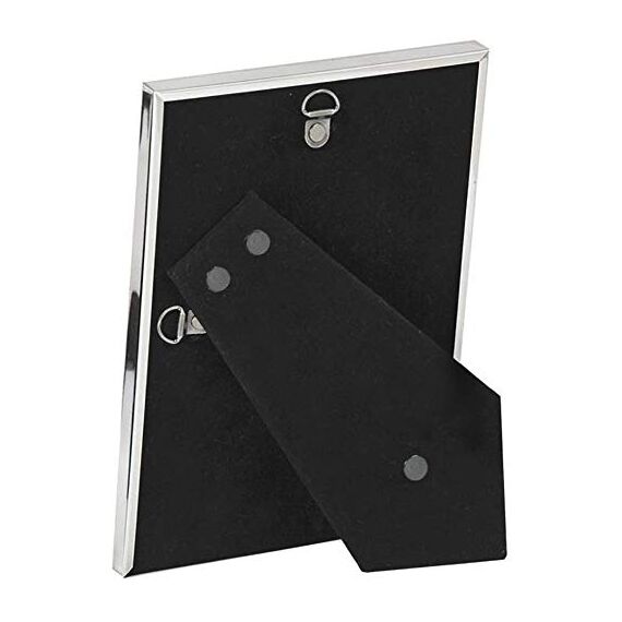 EDZARD Bilderrahmen Genua für Foto 20 x 25 cm, edel versilbert, anlaufgeschützt, mit Samtrücken, inkl. 2 Aufhängern, Fotorahmen zum Stellen und Hängen