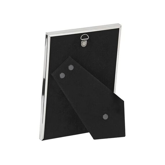 EDZARD Bilderrahmen Genua für Foto 10 x 15 cm, edel versilbert, anlaufgeschützt, mit Samtrücken, inkl. Aufhänger, Fotorahmen zum Stellen und Hängen