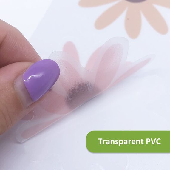 Funlife Wandtattoo Kinderzimmer Deko, Gänseblümchen Home Decor Wandsticker 72 Stück, Wasserfest Floral Home Decor Botanisch Sticker, Gänseblümchen 14