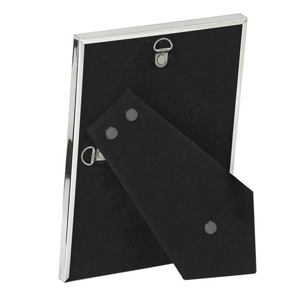 EDZARD Bilderrahmen Genua für Foto 20 x 30 cm (ca. DIN A4), edel versilbert, anlaufgeschützt, mit Samtrücken, inkl. 2 Aufhängern, Fotorahmen zum Stellen und Hängen