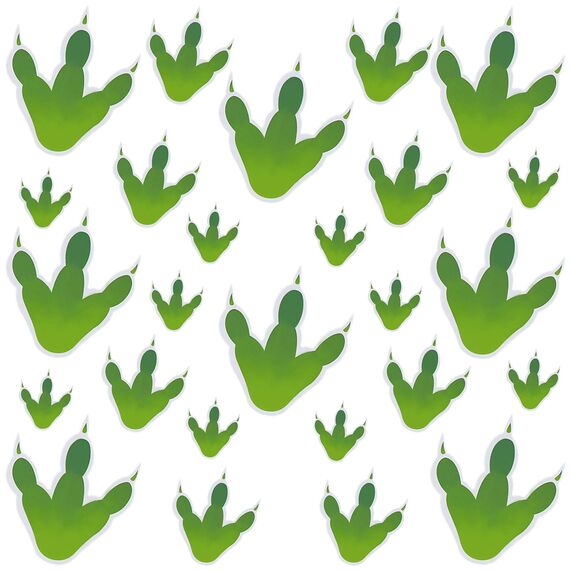 80 Stück Dinosaurier-Fußabdruck-Aufkleber, Dinosaurier-Fußabdruck, PVC, kreative Wandaufkleber, Dekoration für Fensterkunst, für Hausparty, 3 Größen (grün)