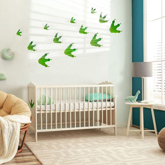 80 Stück Dinosaurier-Fußabdruck-Aufkleber, Dinosaurier-Fußabdruck, PVC, kreative Wandaufkleber, Dekoration für Fensterkunst, für Hausparty, 3 Größen (grün)