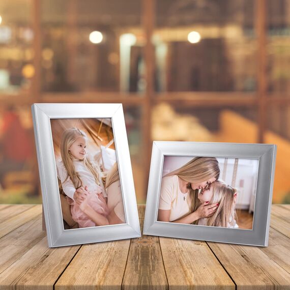 Giftgarden 12 Stück Bilderrahmen 10x15 cm Silber für 15x10 Fotos, Fotorahmen Collage Set mit Plexiglas, Wand- oder Tischaufsteller