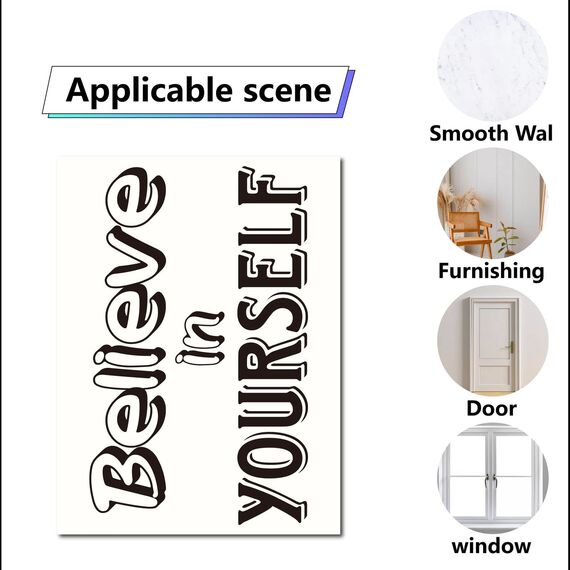 craspire 8 Bögen Inspirierende Wandtattoos Zum Abziehen Und Aufkleben, Motivationssätze, Wandaufkleber, Positive Zitate, Aufkleber Für Bibliothek, Zuhause, Schule, Büro, Wandkunst, Dekorationen