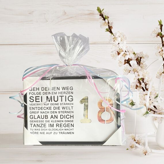 EngGlück 18. Geburtstag Junge Mädchen Geschenk, Bilderrahmen Geldgeschenk zum18. Geburtstag Karte Geschenkideen Geburtstagsgeschenk 18 Jahre Größe Din A4 (18. Geburtstag)