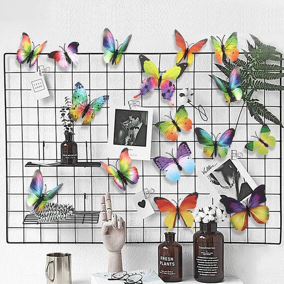 Foonii 72 PCS 3D Schmetterlinge Wanddeko Aufkleber Abziehbilder,schlagfestem Kunststoff Schmetterling Dekorationen, Wand-Dekor Verschiedene Muster