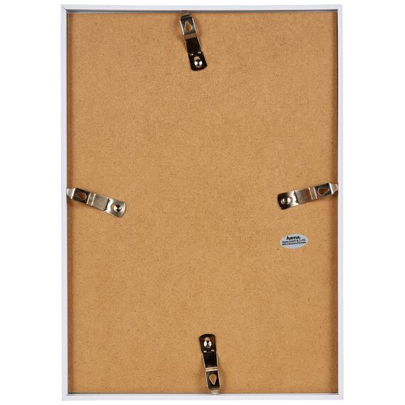 Hama Bilderrahmen Sevilla DIN A4 (21 x 29,7 cm) mit Papier-Passepartout 15 x 20 cm, hochwertiges Glas, Kunststoff Rahmen, zum Aufhängen, weiß (Packung mit 2)