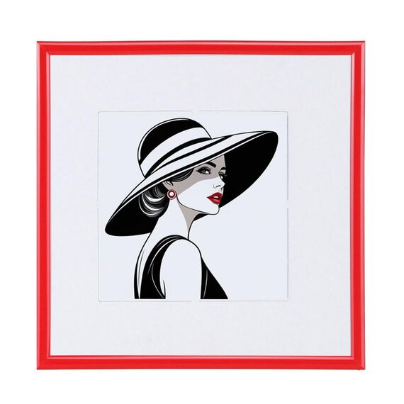 IDEAL TREND New Lifestyle Kunststoff Bilderrahmen quadratisch Foto Rahmen Picture Frame Collage: Farbe: Rot | Format: 50x50