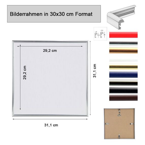 IDEAL TREND New Lifestyle Kunststoff Bilderrahmen quadratisch Foto Rahmen Picture Frame Collage: Farbe: Antrazit | Format: 30x30