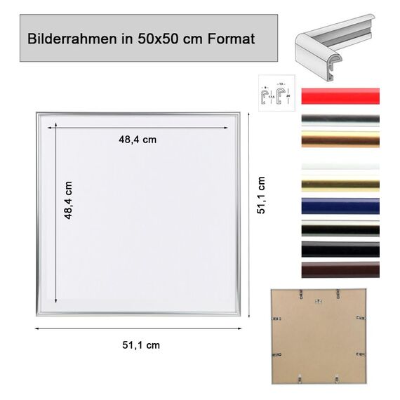 IDEAL TREND New Lifestyle Kunststoff Bilderrahmen quadratisch Foto Rahmen Picture Frame Collage: Farbe: Antrazit | Format: 50x50