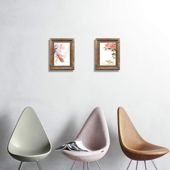 PETAFLOP Rustikaler Bilderrahmen 15x20 CM 2er Set, Wand- und Tischbilderrahmen, Braun