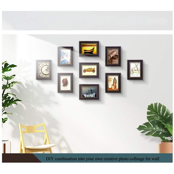 HUIXIANG Bilderrahmen 13x18 Vintage Fotorahmen Shabby Chic Retro Wand Hängend oder Tischplatte Rustikal Posterrahmen für Foto 18x13cm Geschenk für Mama Verlobt Hochzeit Jahrestag (Braun)