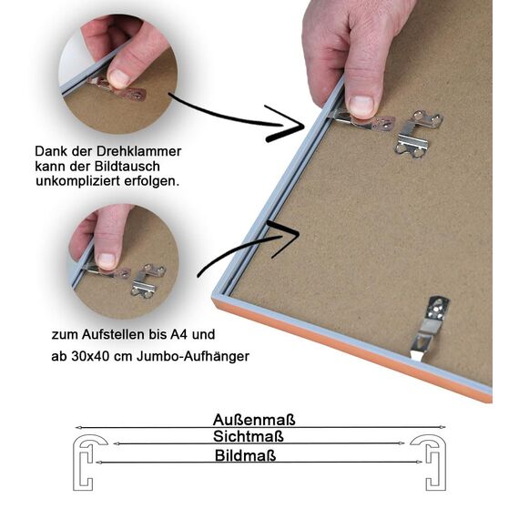 IDEAL TREND New Lifestyle Kunststoff Bilderrahmen quadratisch Foto Rahmen Picture Frame Collage: Farbe: Gold | Format: 50x50