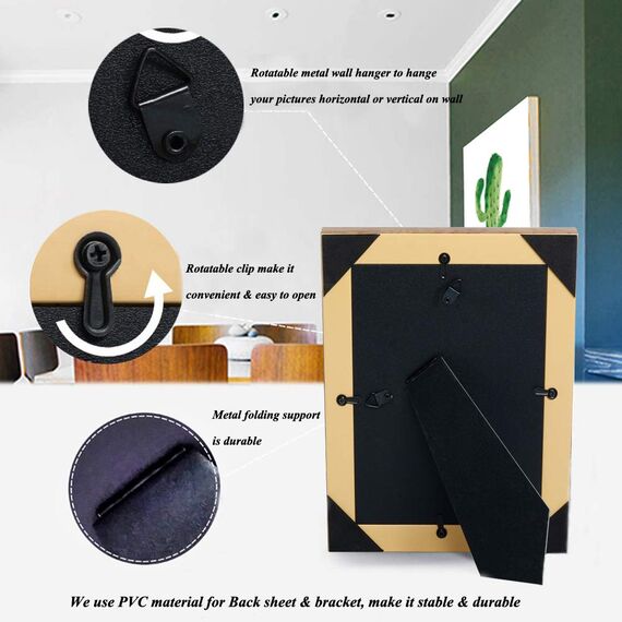 HUIXIANG Bilderrahmen 13x18 Vintage Fotorahmen Shabby Chic Retro Wand Hängend oder Tischplatte Rustikal Posterrahmen für Foto 18x13cm Geschenk für Mama Verlobt Hochzeit Jahrestag (Braun)