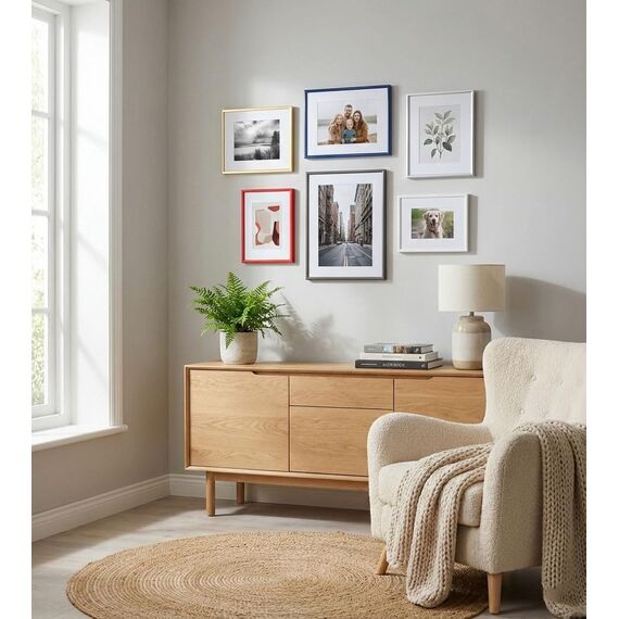 IDEAL TREND New Lifestyle Kunststoff Bilderrahmen quadratisch Foto Rahmen Picture Frame Collage: Farbe: Blau | Format: 30x30