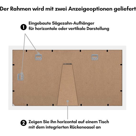 Americanflat Bilderrahmen Collage 13x18 cm Weiß - Bilderrahmen 20x41 cm mit Passepartout für drei 13x18 cm Fotos - Fotorahmen für Mehrere Bilder der Familie - Verbundholz mit Bruchsicherem Glas
