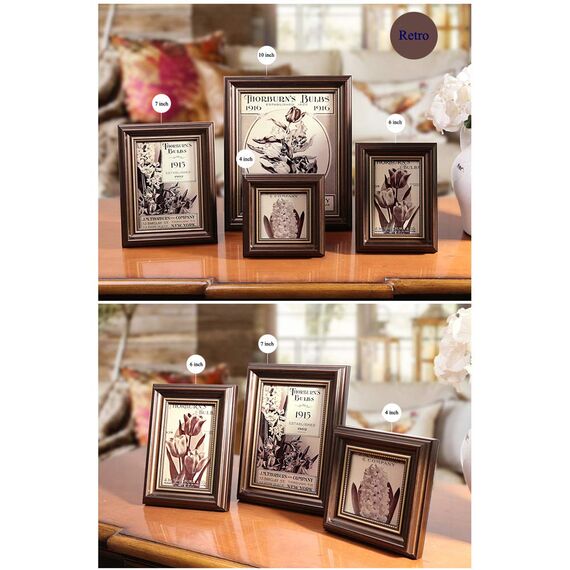 HUIXIANG Bilderrahmen 13x18 Vintage Fotorahmen Shabby Chic Retro Wand Hängend oder Tischplatte Rustikal Posterrahmen für Foto 18x13cm Geschenk für Mama Verlobt Hochzeit Jahrestag (Braun)