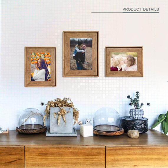 HUIXIANG Bilderrahmen 10x15 Vintage Fotorahmen Retro Bilderrahmen Rustikal für Foto 10 x 15cm Kann Aufgehängt Oder Tischplatte Geschenk für Hochzeit Jahrestag Freunde, Holzfarbe