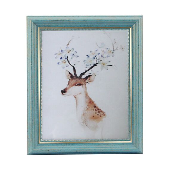 HUIXIANG Bilderrahmen 20x25 Fotorahmen Vintage Retro Bilderrahmen Rustikal für Fotos 25x20cm Aufgehängt Oder Aufgestellt Geschenk für Muttertag/Hochzeit Jahrestag Türkis/Blau