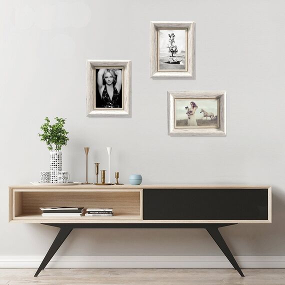 HUIXIANG Bilderrahmen 15x20 Vintage Fotorahmen mit Retro Bilderrahmen Rustikal für Foto 15 x 20cm Aufgehängt Oder Tischplatte Geschenk für Hochzeit Jahrestag Geburtstagsgeschenk Weiß