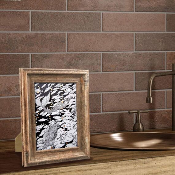 PETAFLOP Rustikaler Bilderrahmen 13x18 CM 2er Set, Wand- und Tischbilderrahmen, Braun