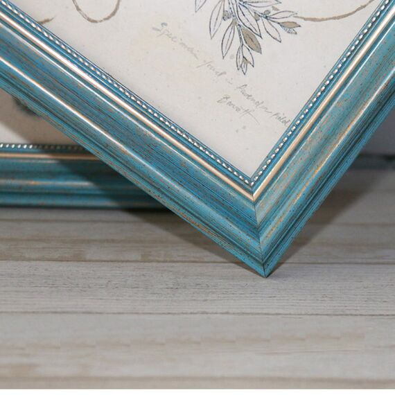 HUIXIANG Bilderrahmen 15x20 Vintage Fotorahmen Retro Bilderrahmen Rustikal für Foto 20x15cm Aufgehängt Oder Tischplatte Türkis/Blau