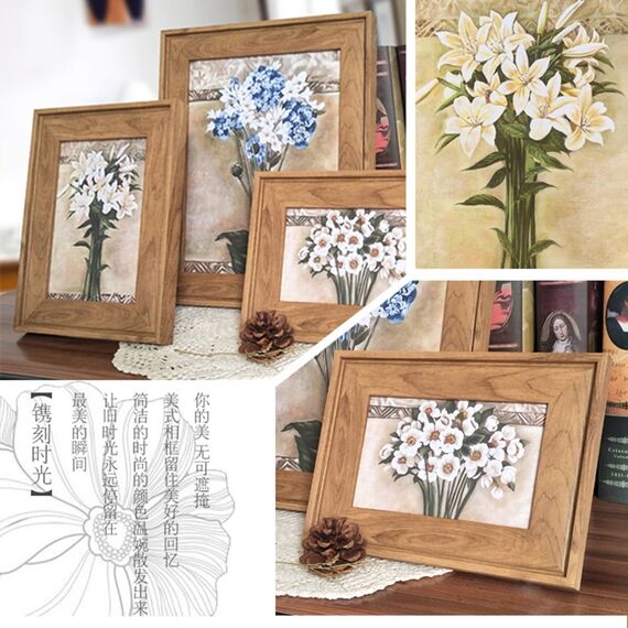 HUIXIANG Bilderrahmen 20x25cm Vintage Fotorahmen Retro Bilderrahmen Rustikal für Foto 25x20 Kann Aufgehängt Oder Tischplatte Geschenk für Hochzeit Jahrestag Freunde Holzfarbe