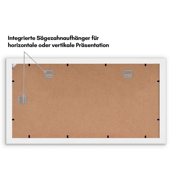 Americanflat Bilderrahmen Collage 13x18 cm Weiß - Bilderrahmen 25x51 cm mit Passepartout für drei 13x18 cm Fotos - Fotorahmen für Mehrere Bilder der Familie - Verbundholz mit Plexi-Scheibe