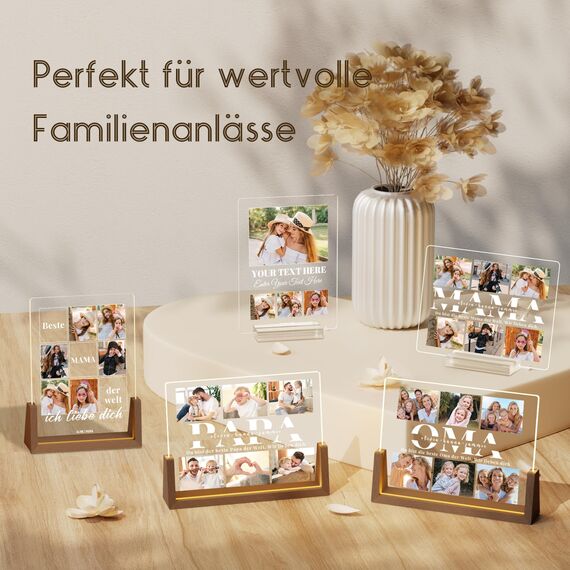 Giftove Geschenke für Opa Personalisierte Bilderrahmen mit Foto - Bester Opa Weihnachtsgeschenke - Kreative Geschenke für Opa zum Geburtstag, Weihnachten, Vatertag von Enkelin Enkeln - Fotolampe