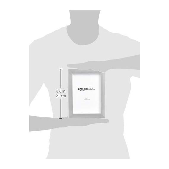 Amazon Basics Rechteckig Fotorahmen, 13 x 18 cm, 2 Stück, Nickelfarben