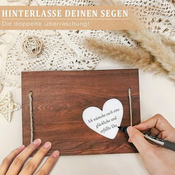 Geldgeschenk Hochzeit Holz Weltkarte | Hochzeitsgeschenke für Brautpaar | Hochzeitsgeschenk Geld Personalisiert | Flitterwochen Geschenk | Originelle Rot Weltkarte Geldgeschenk