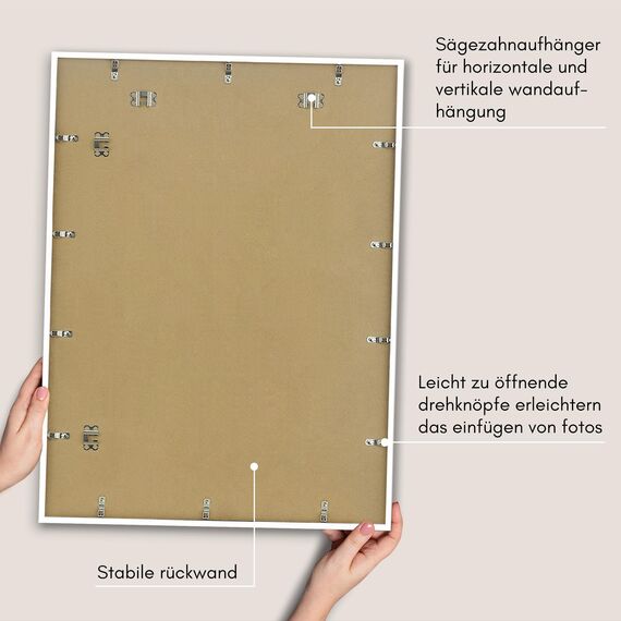 Americanflat Bilderrahmen 70x90 cm Weiß - Bilderrahmen 60x80 cm mit Passepartout - aus Kunststoff mit poliertem Plexi-Scheibe