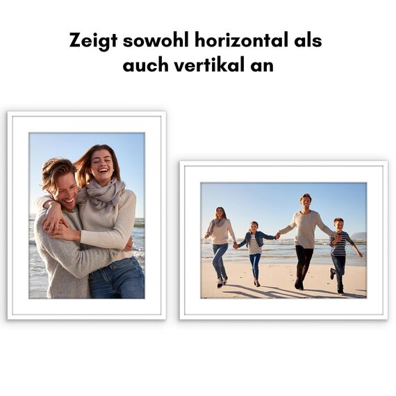Americanflat Bilderrahmen 45x60 cm Weiß - Bilderrahmen 35x50 cm mit Passepartout - aus Kunststoff mit poliertem Plexi-Scheibe