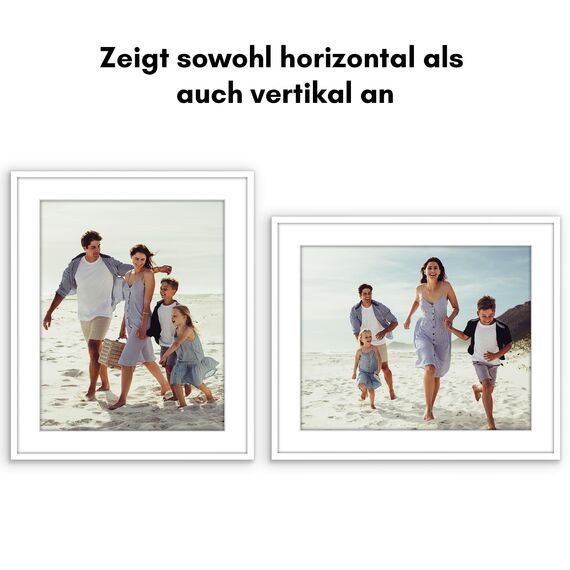 Americanflat Bilderrahmen 50x60 cm Weiß - Bilderrahmen 40x50 cm mit Passepartout - aus Kunststoff mit poliertem Plexi-Scheibe