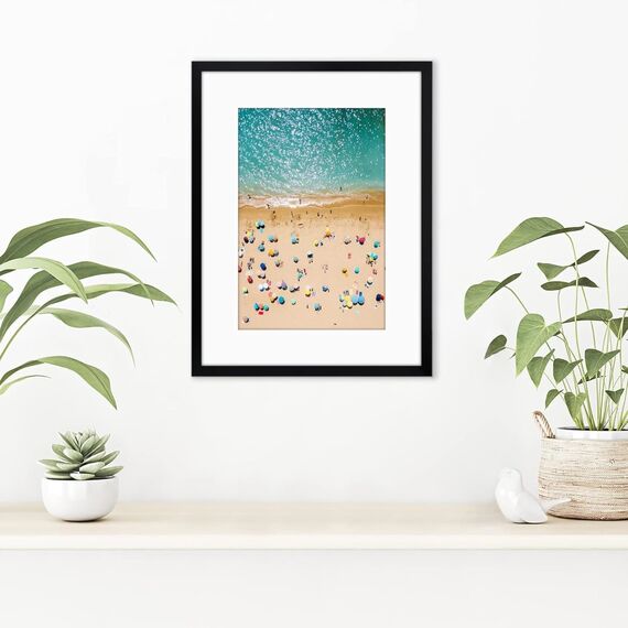 Americanflat Bilderrahmen 30x40 cm Schwarz - Bilderrahmen 20x30 cm mit Passepartout - aus Kunststoff mit bruchsicherer Scheibe