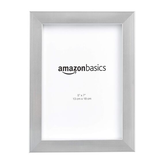 Amazon Basics Rechteckig Fotorahmen, 13 x 18 cm, 2 Stück, Nickelfarben