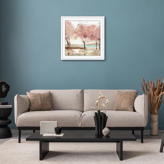 Americanflat Bilderrahmen 70x70 cm Weiß - Bilderrahmen 60x60 cm mit Passepartout - aus Kunststoff mit poliertem Plexi-Scheibe