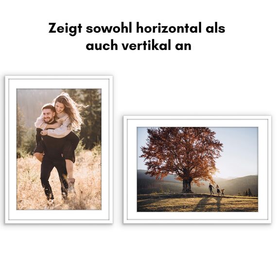 Americanflat Bilderrahmen 50x70 cm Weiß - Bilderrahmen 42x60 cm mit Passepartout - aus Kunststoff mit poliertem Plexi-Scheibe