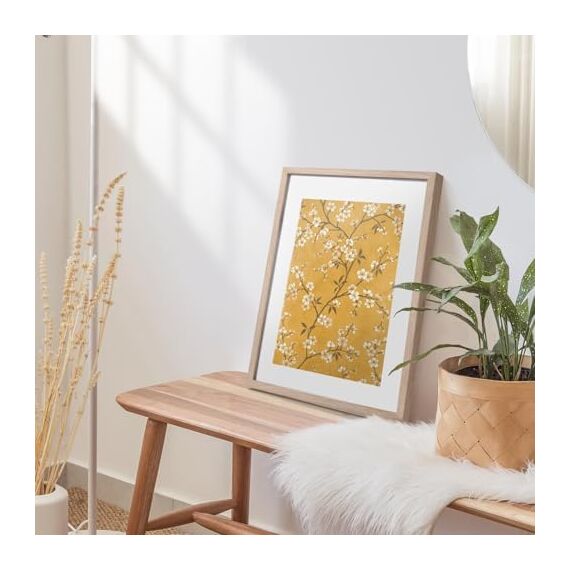 NESCL Bilderrahmen für DIN A3 30 x 42 cm Natur Holz Eiche Dünner Rahmen | Posterrahmen Groß Collage | Amerikanische Weiß-Eiche Picture Frame 29,7 x 42cm mit Acrylglas-Frontplatte, 1-Pack