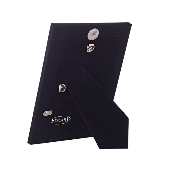 EDZARD Bilderrahmen Sunset für Foto 15 x 20 cm, edel versilbert, anlaufgeschützt, mit Samtrücken, inkl. 2 Aufhängern, Fotorahmen zum Stellen und Hängen