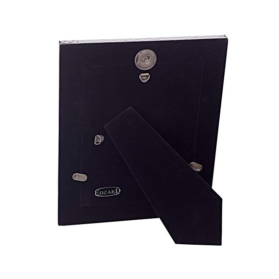 EDZARD Bilderrahmen Gubbio für Foto 20 x 25 cm, edel versilbert, anlaufgeschützt, mit Samtrücken, mit 2 Aufhängern, Fotorahmen zum Stellen oder Hängen