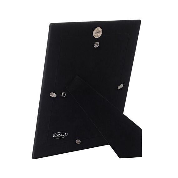 EDZARD Bilderrahmen Pavia für Foto 20 x 30 cm, ca. DIN A4, gehämmert, edel versilbert, anlaufgeschützt, Samtrücken, 2 Aufhänger, Silber Fotorahmen zum Stellen oder Hängen