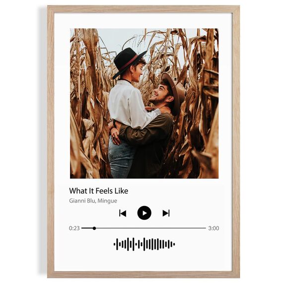 NESCL Bilderrahmen für DIN A3 30 x 42 cm Natur Holz Eiche Dünner Rahmen | Posterrahmen Groß Collage | Amerikanische Weiß-Eiche Picture Frame 29,7 x 42cm mit Acrylglas-Frontplatte, 1-Pack