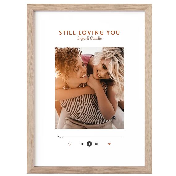 NESCL Bilderrahmen Eiche Holz für DIN A4 21 x 30 cm Natur Amerikanische Weiß-Eiche Dünner Rahmen | Frontplatte aus gehärtetem Glas | Picture Frame 21 x 29,7cm | Holzrahmen Holz-Bilderrahmen | 1-Pack