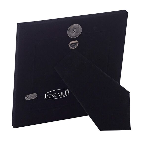 EDZARD Bilderrahmen Pavia für Foto 10 x 10 cm, gehämmert, edel versilbert, anlaufgeschützt, Samtrücken, mit Aufhänger, Silber Fotorahmen zum Stellen oder Hängen