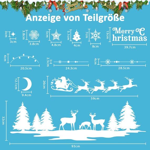 Fensterbilder Weihnachten Selbstklebend Fensterdeko Schneeflocken 209PCS - Nepfaivy Wiederverwendbare Statische Weihnachtsfensterbilder, Winter Fenstersticker Schneeflocken Fensteraufkleber Deko