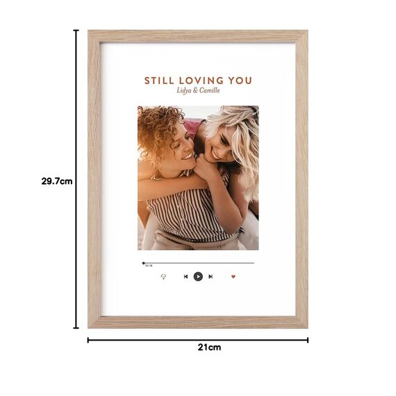 NESCL Bilderrahmen Eiche Holz für DIN A4 21 x 30 cm Natur Amerikanische Weiß-Eiche Dünner Rahmen | Frontplatte aus gehärtetem Glas | Picture Frame 21 x 29,7cm | Holzrahmen Holz-Bilderrahmen | 1-Pack